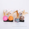 cat application ball with feathers cat toys pack